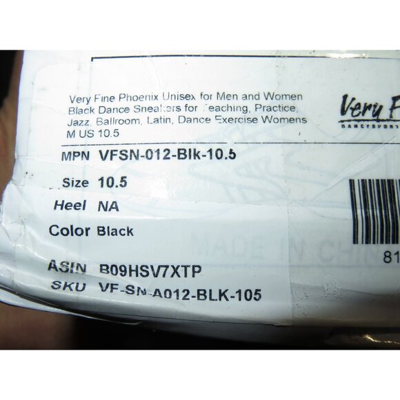 Very Fine Black Onyx Unisex Jazz Street Latin Exercise Ballroom Dance Sneakers - Picture 8 of 9